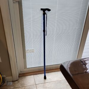 Adjustable Foldable Blue Walking Cane